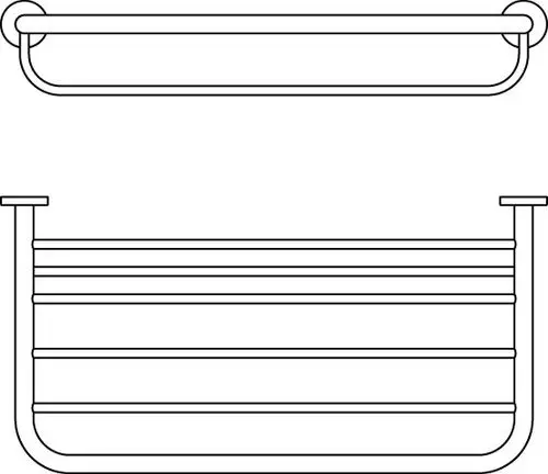 Chromene Badetuchablage von Ideal Standard mit mehreren Ablageflächen zur Aufbewahrung von Handtüchern, montiert an einer Wand.